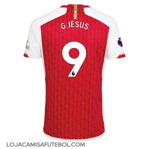 Camisa de Futebol Arsenal Gabriel Jesus #9 Equipamento Principal 2023-24 Manga Curta
